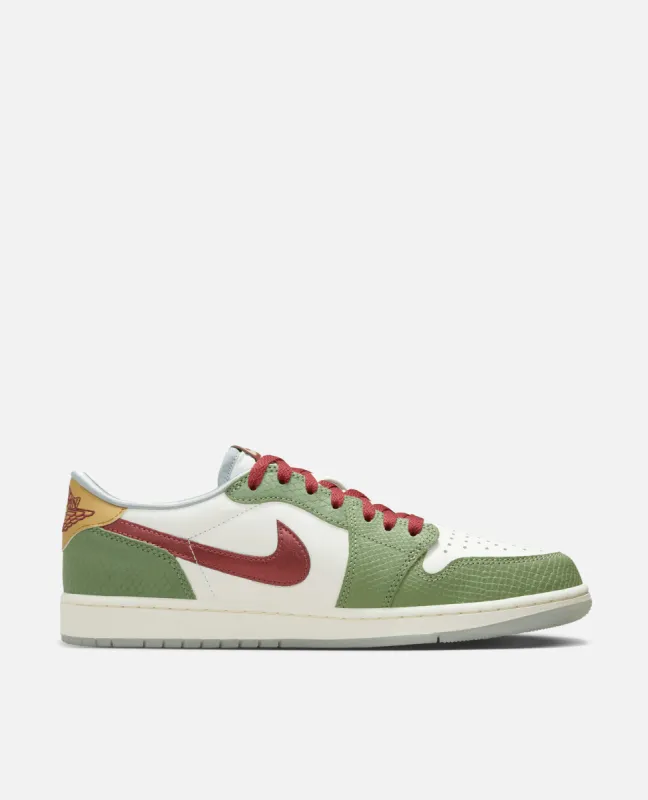 Nike Air Jordan 1 Retro Low OG CNY (Sail/Cedar-Oil Green-Light Pumice) sold by Patta