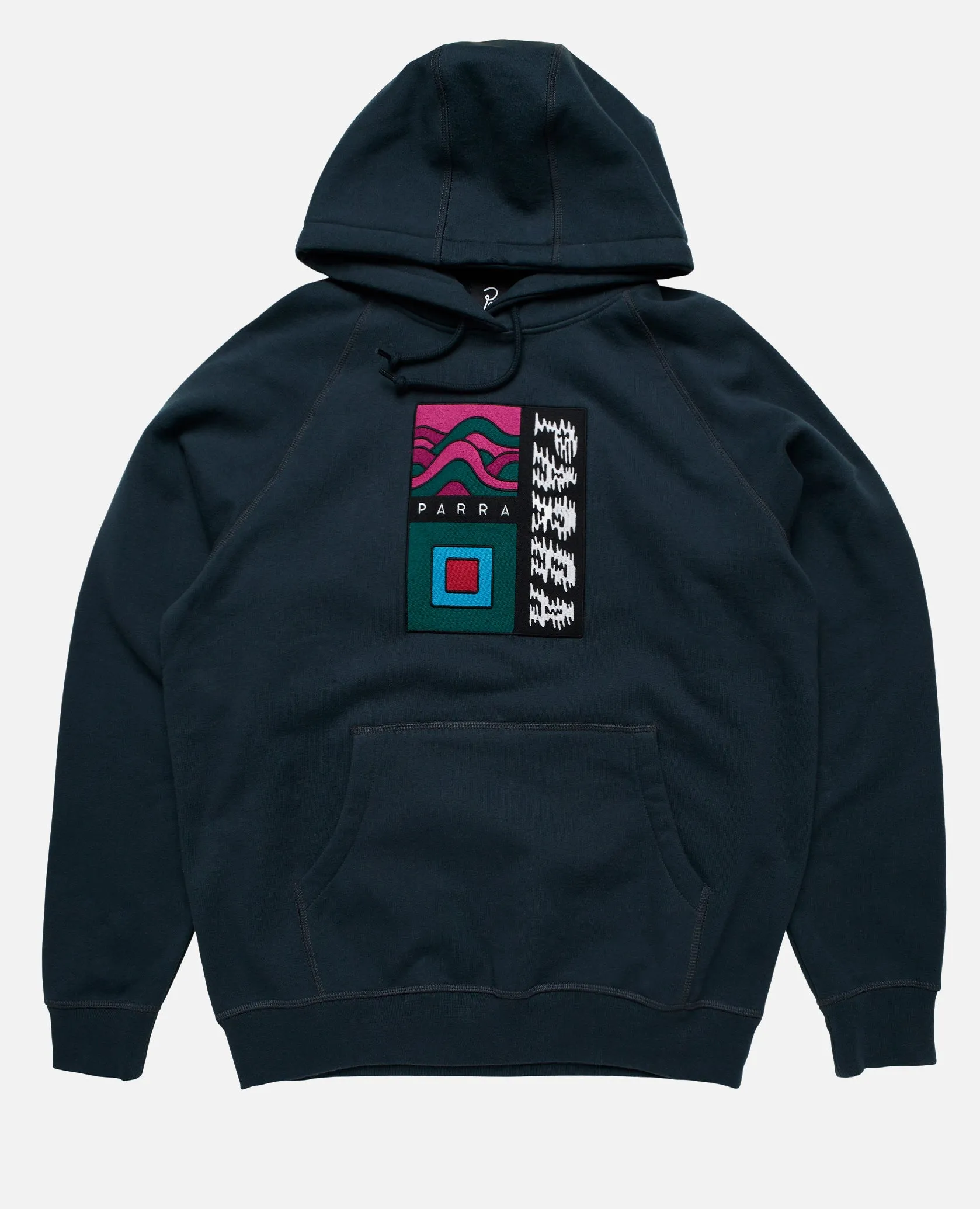 byParra Wave Block Tremors Hooded Sweatshirt (Navy Blue) sold by Patta