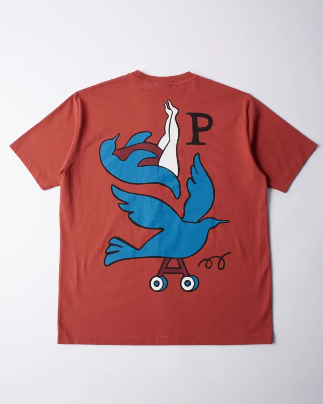 byParra Wheeled Bird T-shirt (Rust) sold by Patta