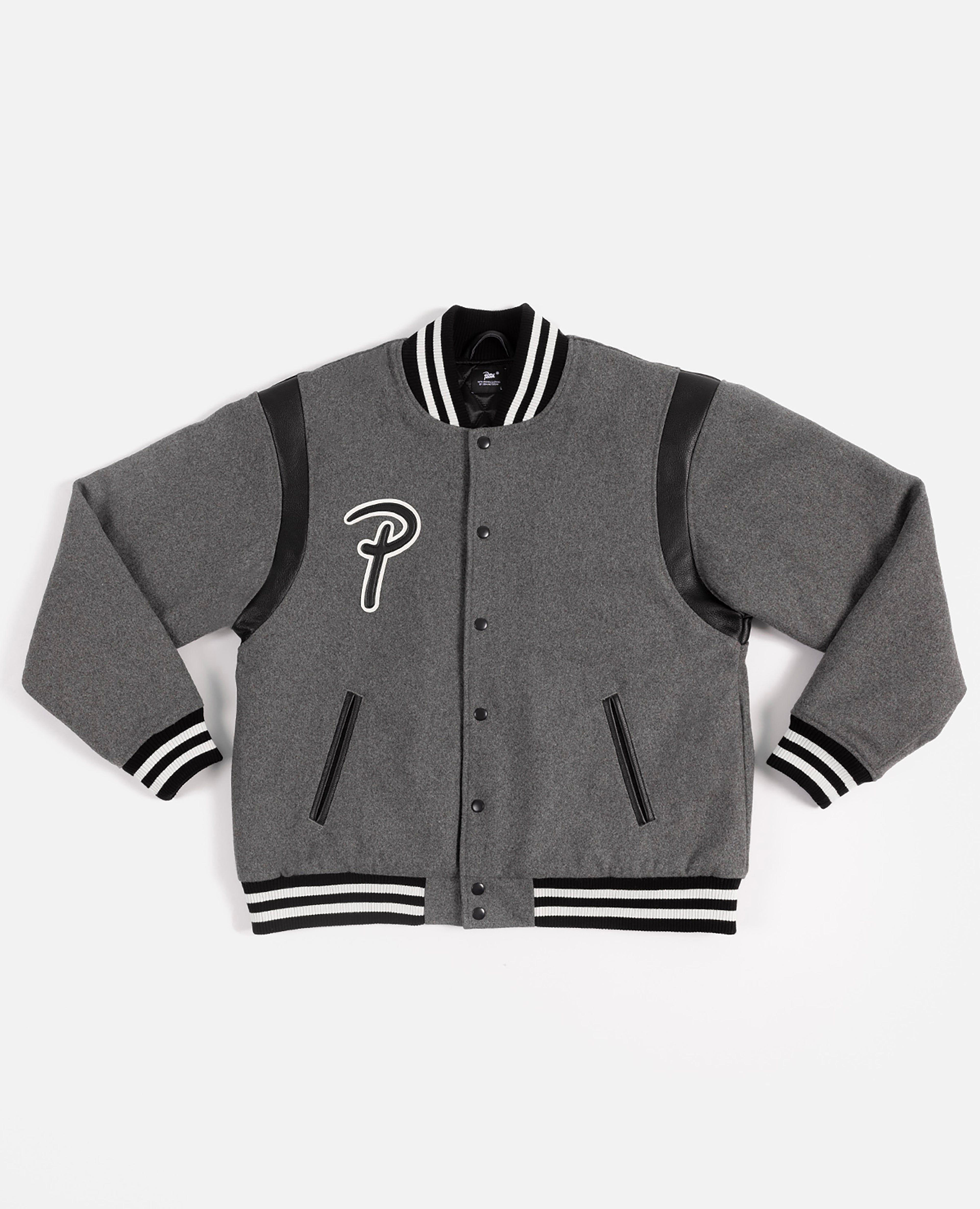 Patta Wool Sports Bomber Jacket (Melange Grey) sold by Patta