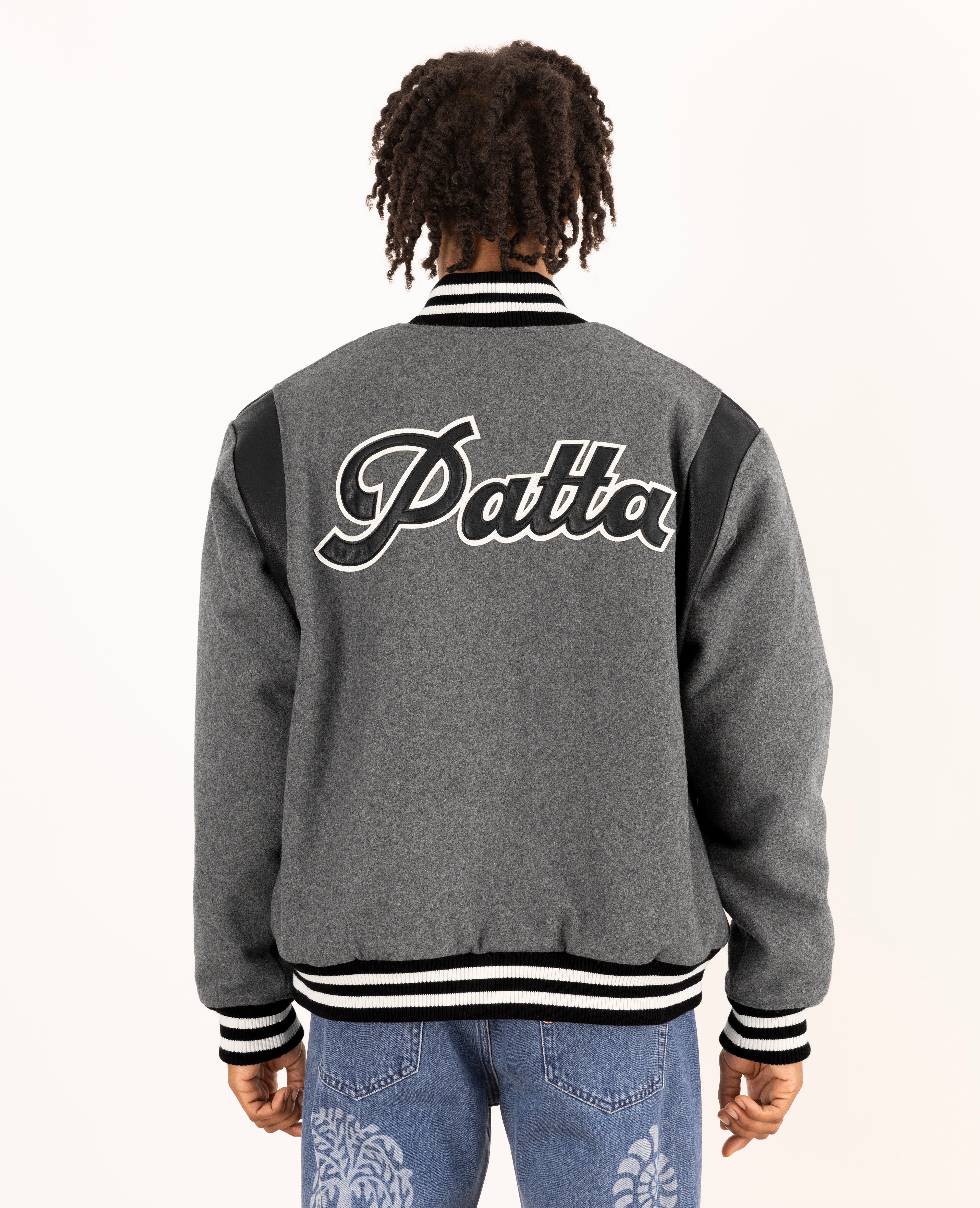 Patta Wool Sports Bomber Jacket (Melange Grey) sold by Patta product image thumbnail 2