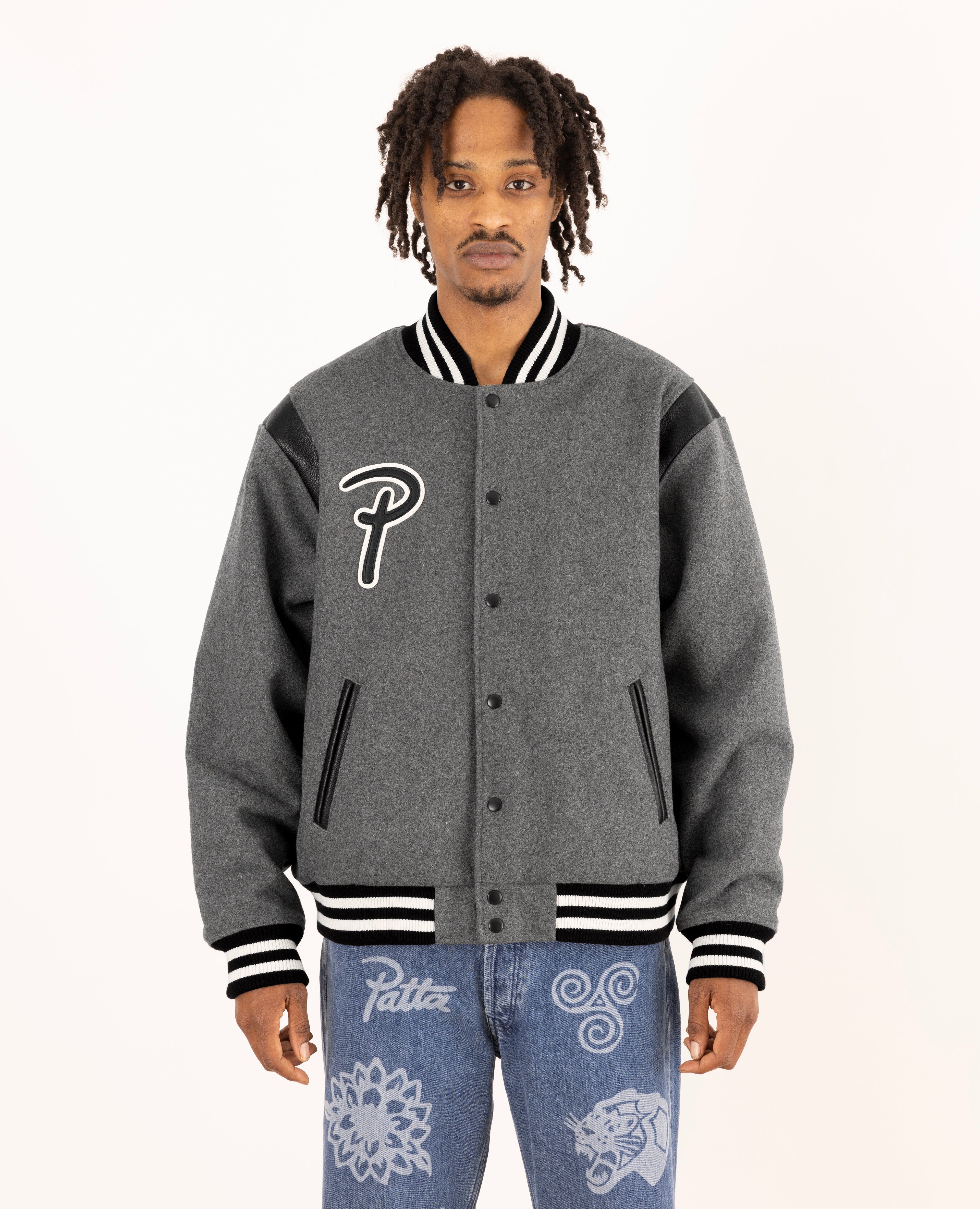 Patta Wool Sports Bomber Jacket (Melange Grey) sold by Patta product image thumbnail 3
