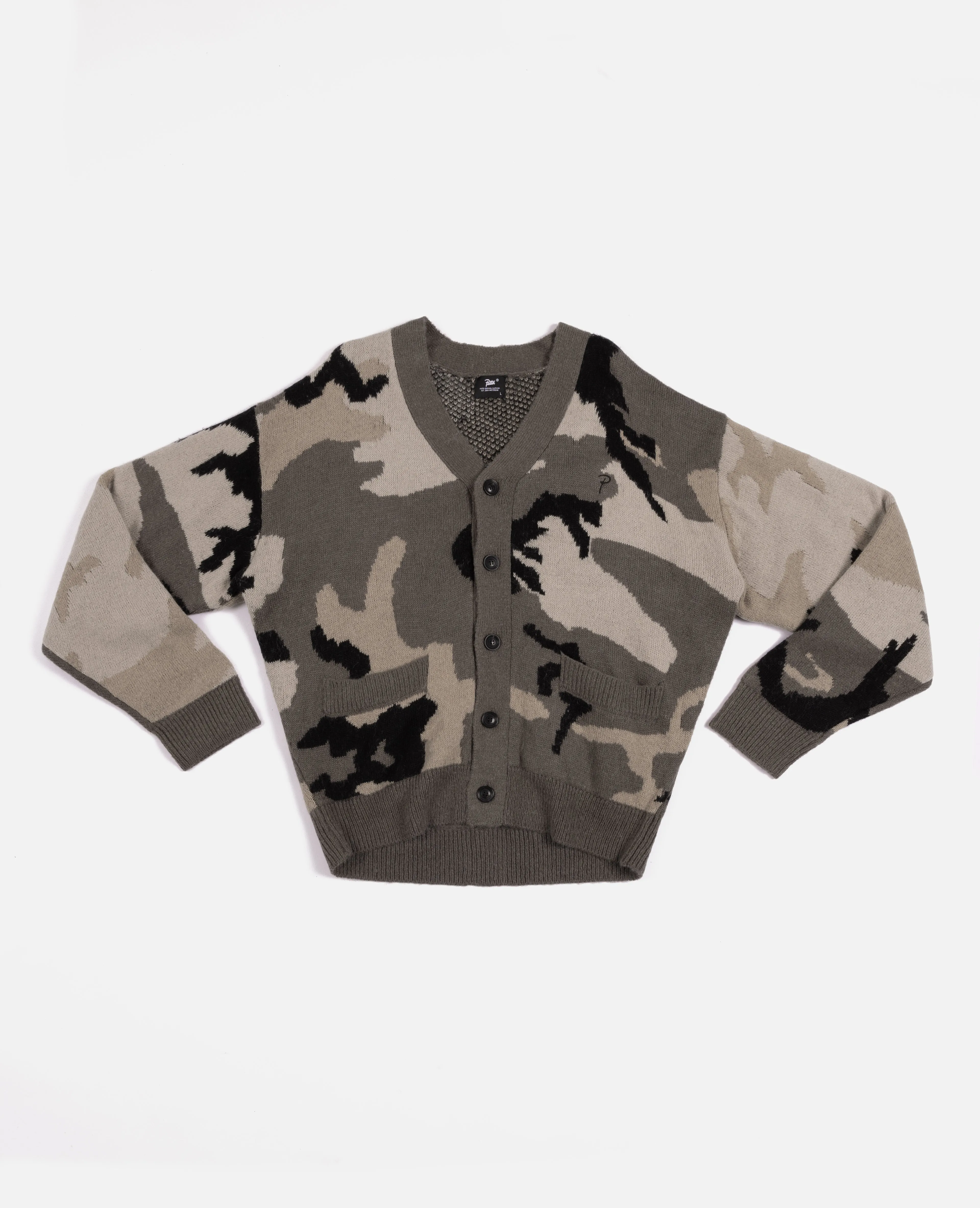 Patta Woodland Camo Knitted Cardigan (Multi/Woodland Camo) sold by Patta