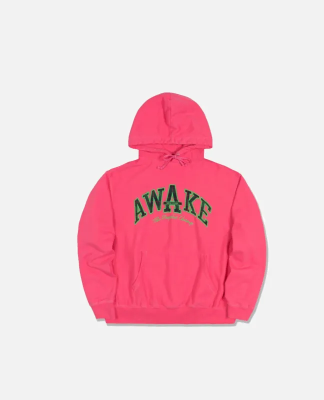 Awake NY People's Champ Plaid Logo Hooded Sweater (Pink) sold by Patta