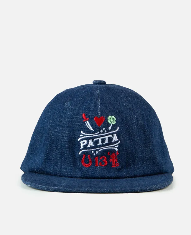 Patta Lucky Charm Denim Sports Cap (Dark Blue) sold by Patta