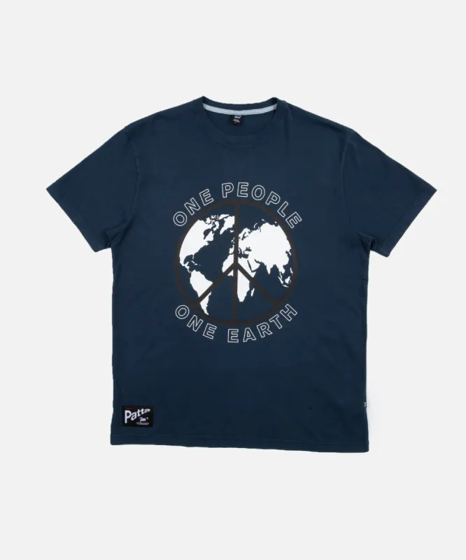 Patta One People T-Shirt (Indigo Wash) made by Patta