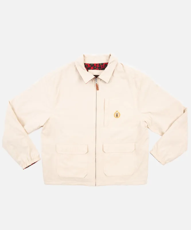 Patta Heritage Reversible Jacket (Oyster Grey/Red Leopard) sold by Patta