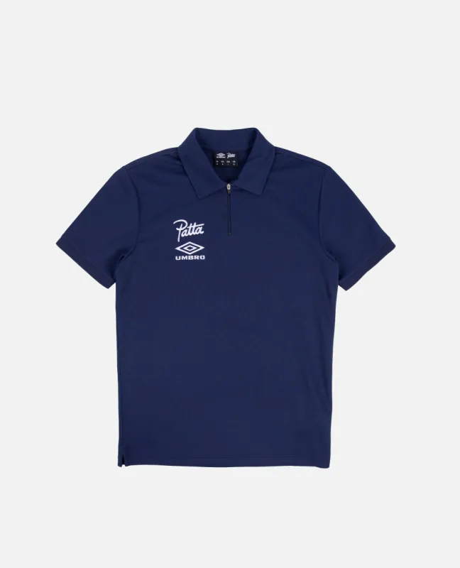 Patta x Umbro Shortsleeve Polo (Medieval Blue) sold by Patta