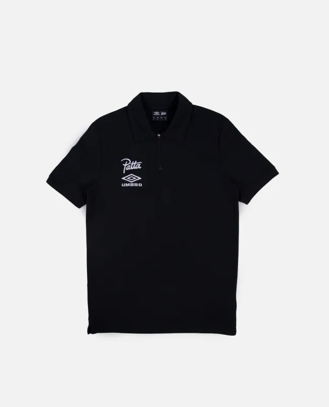 Patta x Umbro Shortsleeve Polo (Black) sold by Patta