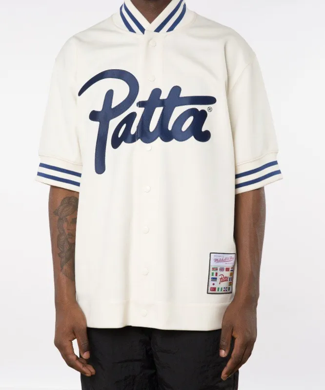 Patta x Mitchell & Ness Shooting Shirt (Seedpearl) sold by Patta