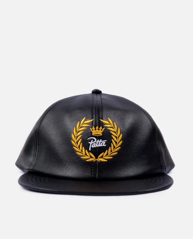Patta Faux Leather Snapback (Black) sold by Patta