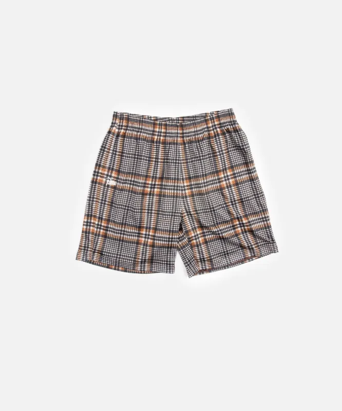 Patta Glen Check Mesh Shorts (Oyster Grey/Monk'S Brown) made by Patta