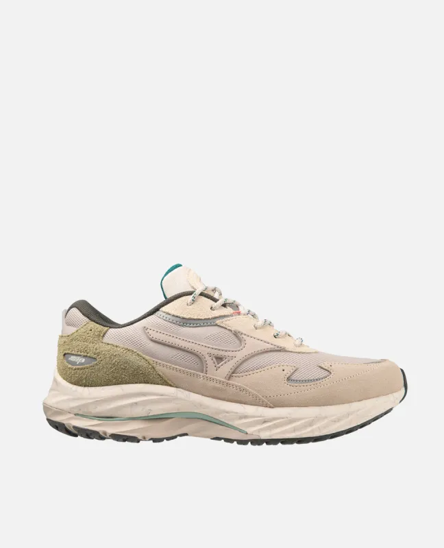 Mizuno Wave Rider 'Nomad Pack' (Silver Cloud/White Sand/Cedar) sold by Patta