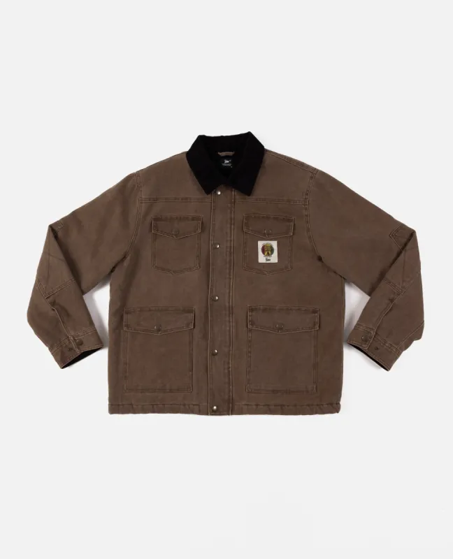 Patta Canvas Chore Jacket (Washed Brown) sold by Patta