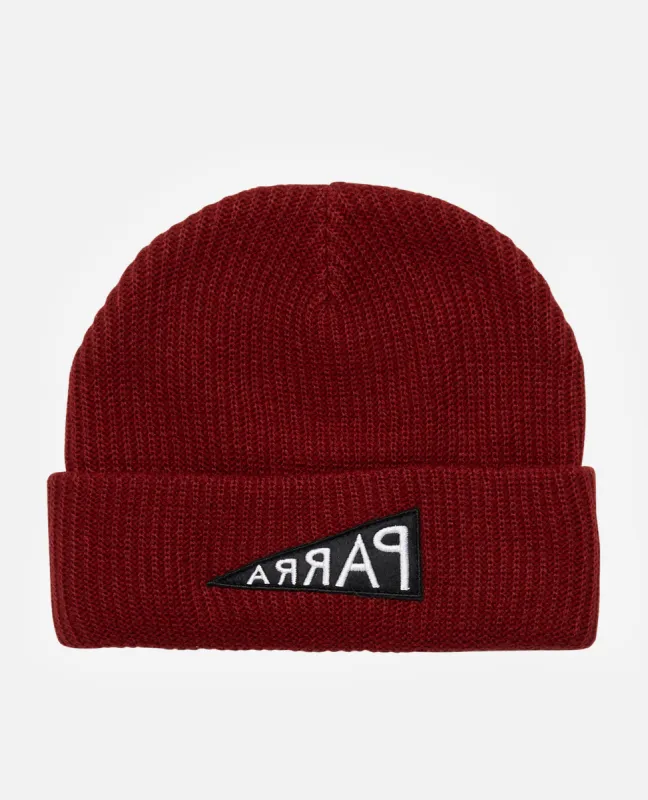 byParra Mirrored Flag Logo Beanie (Dark Red) made by Patta