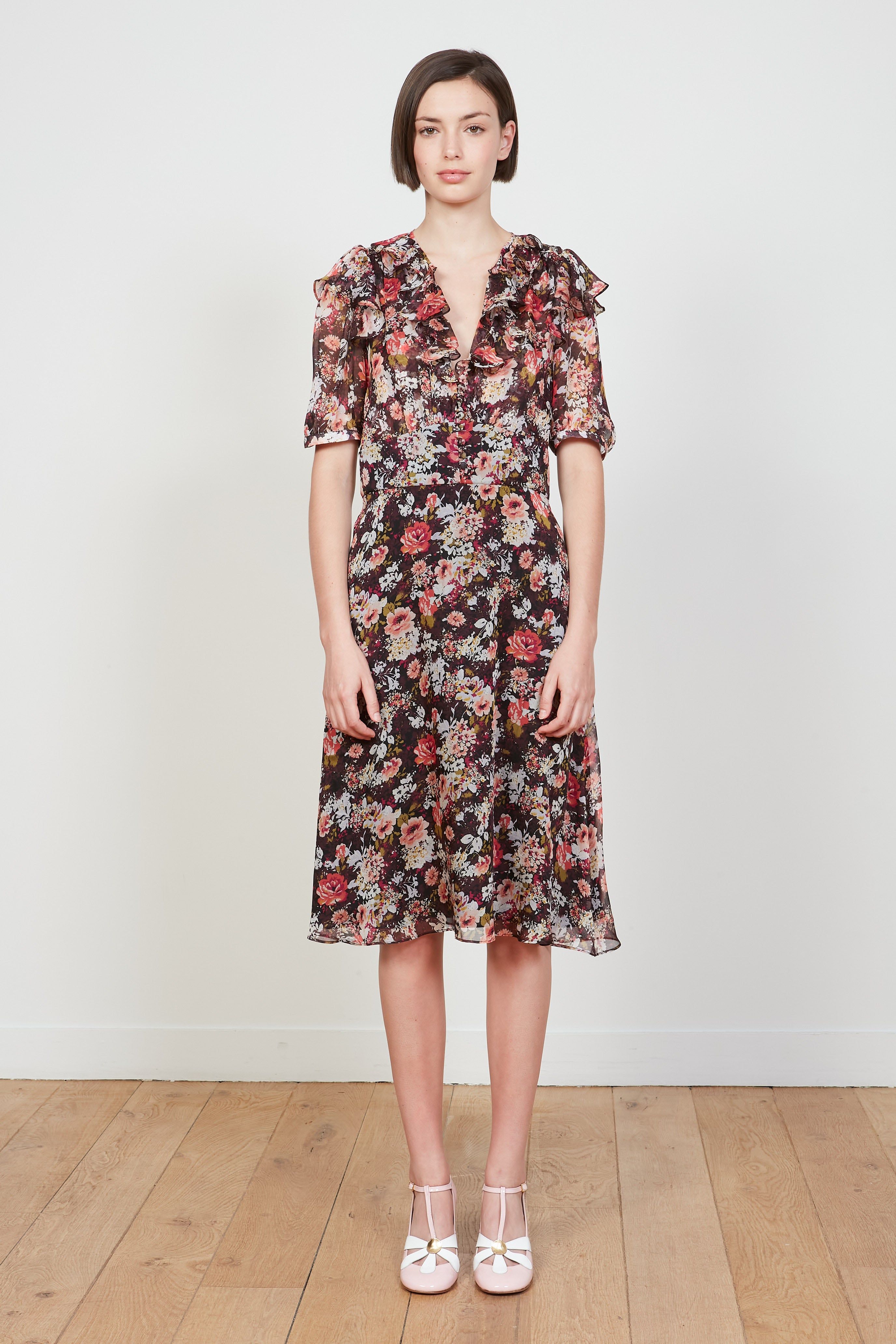 Robe midi florale en mousseline de soie sold by Paul & Joe