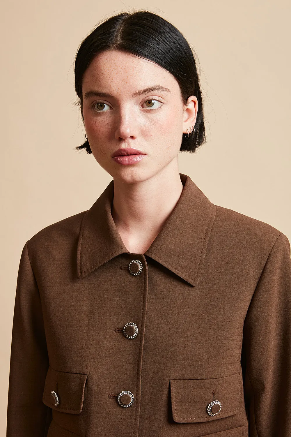 Veste courte en laine vierge tropicale tissée en Italie sold by Paul & Joe