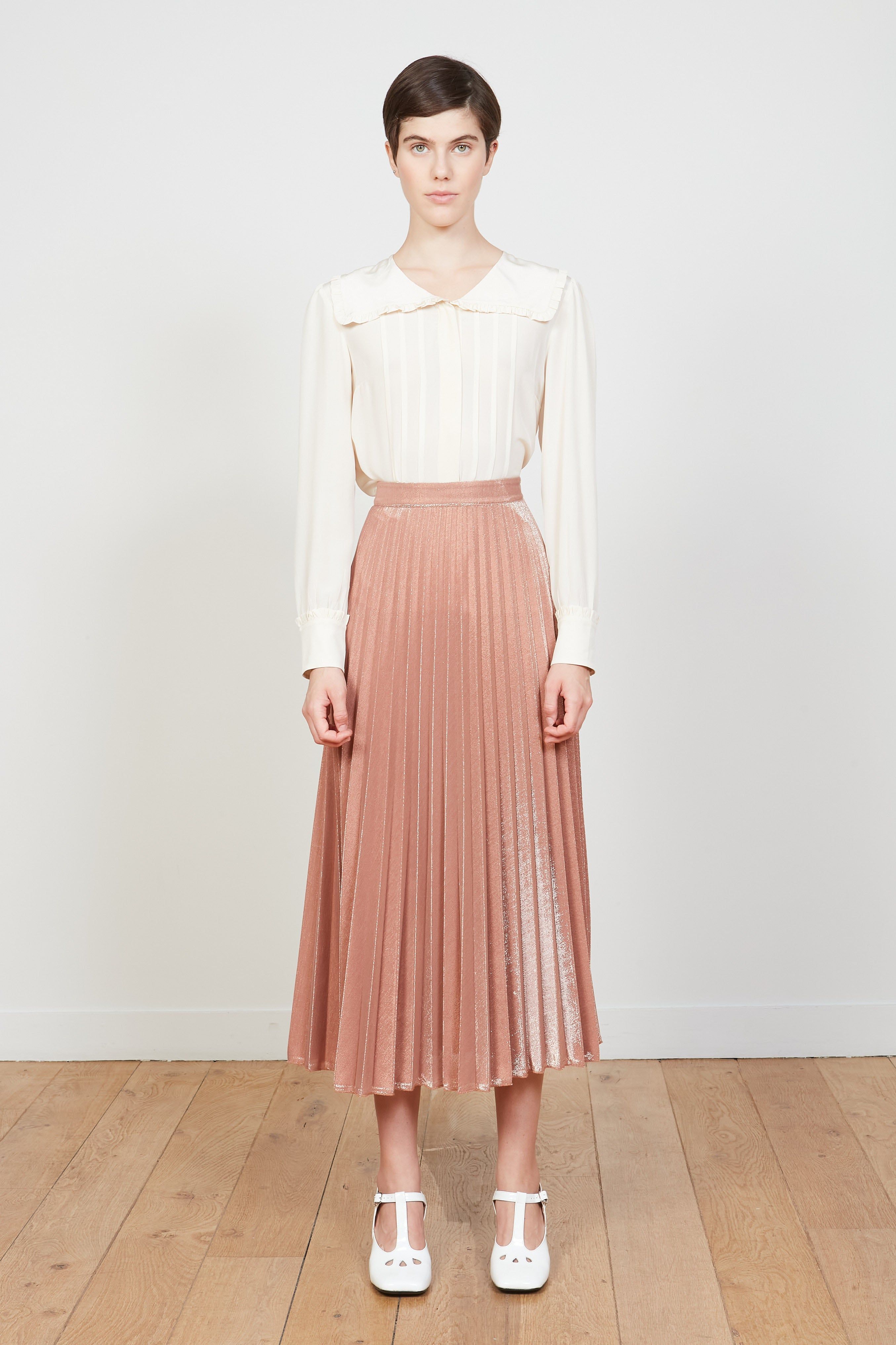 Jupe longue plissée soleil ceinturée sold by Paul & Joe