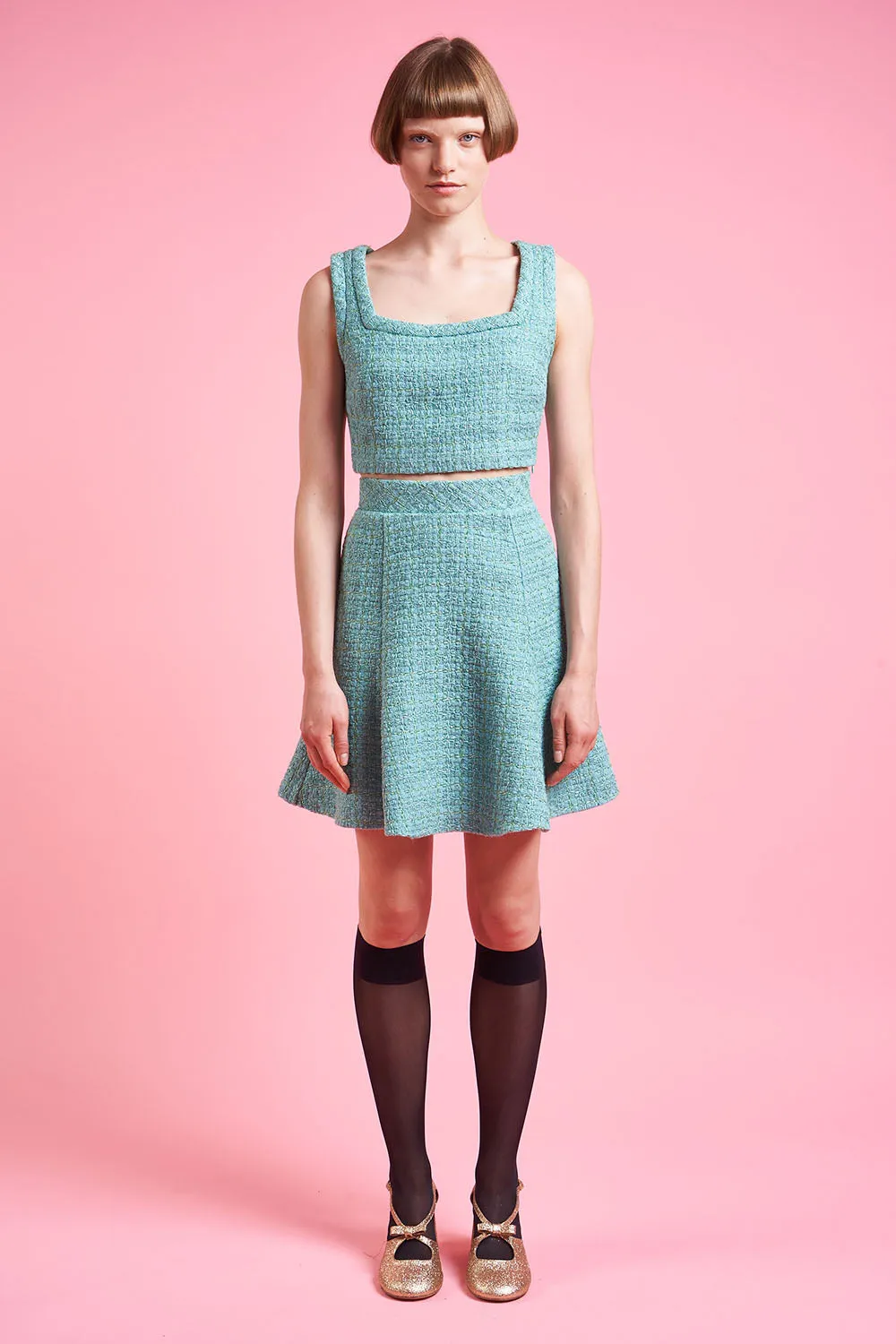 Jupe courte à godets en tweed lurex tissé en France sold by Paul & Joe product image thumbnail 2
