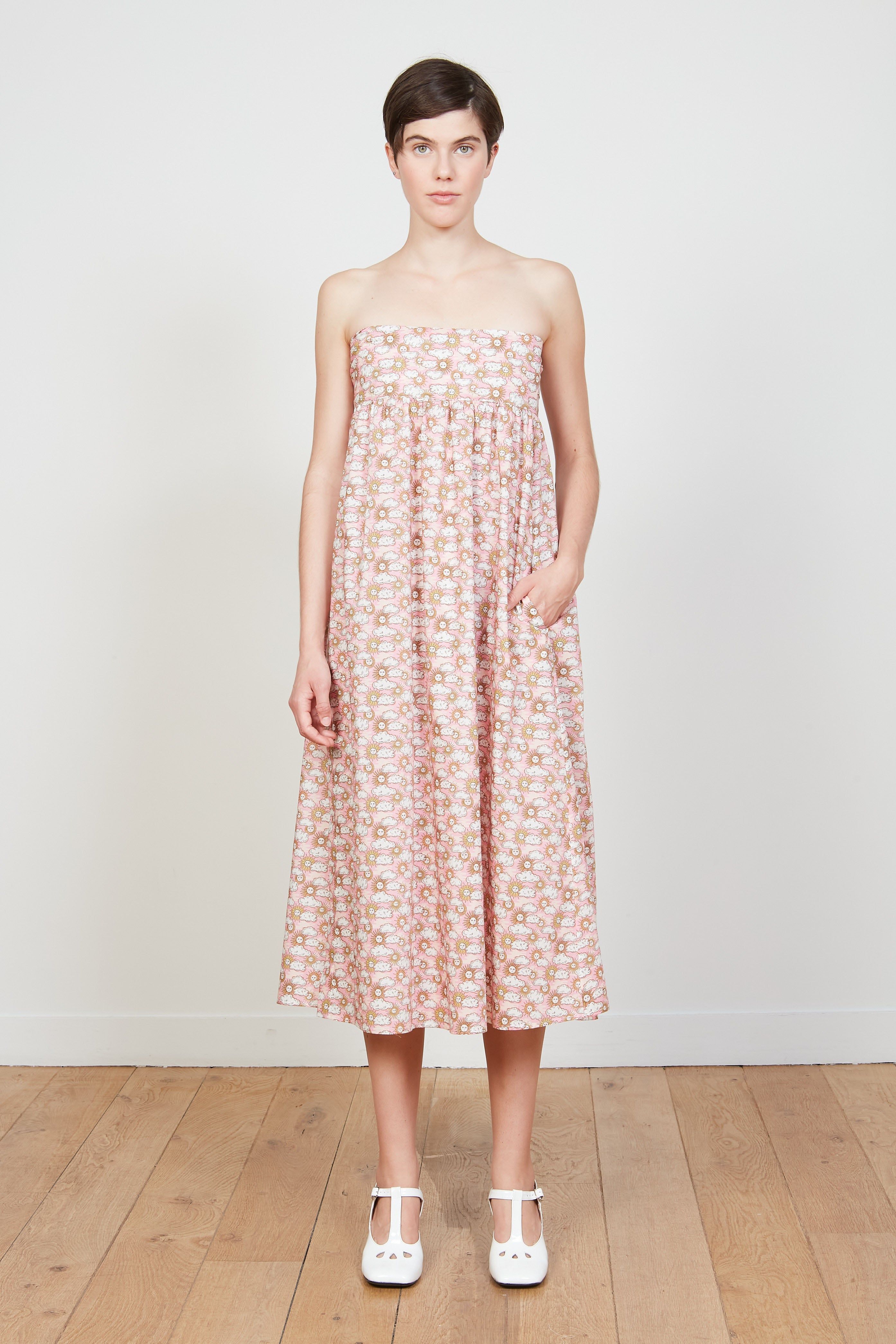 Robe longue en popeline de coton imprimée all over sold by Paul & Joe