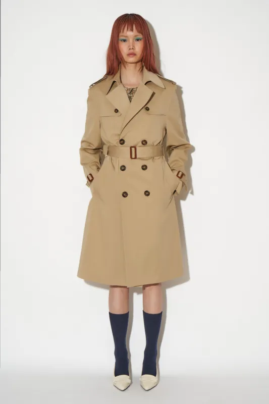 Trench long unisexe en gabardine de coton sold by Paul & Joe