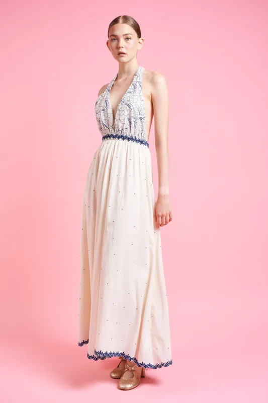 Robe longue dos nu à la taille élastiquée sold by Paul & Joe