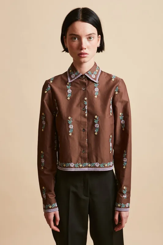 Chemisier court en batiste de coton brodé sold by Paul & Joe