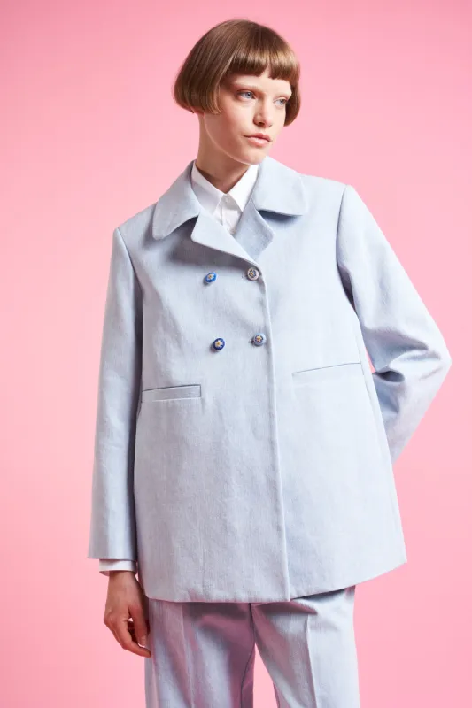 Veste ajustée à double croisure en denim sold by Paul & Joe