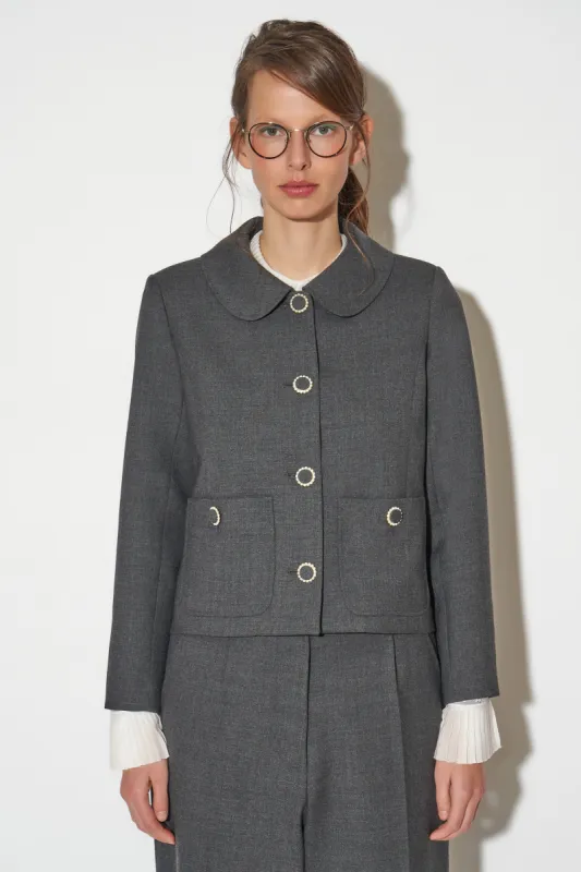 Veste courte col rond en laine et boutons bijoux sold by Paul & Joe