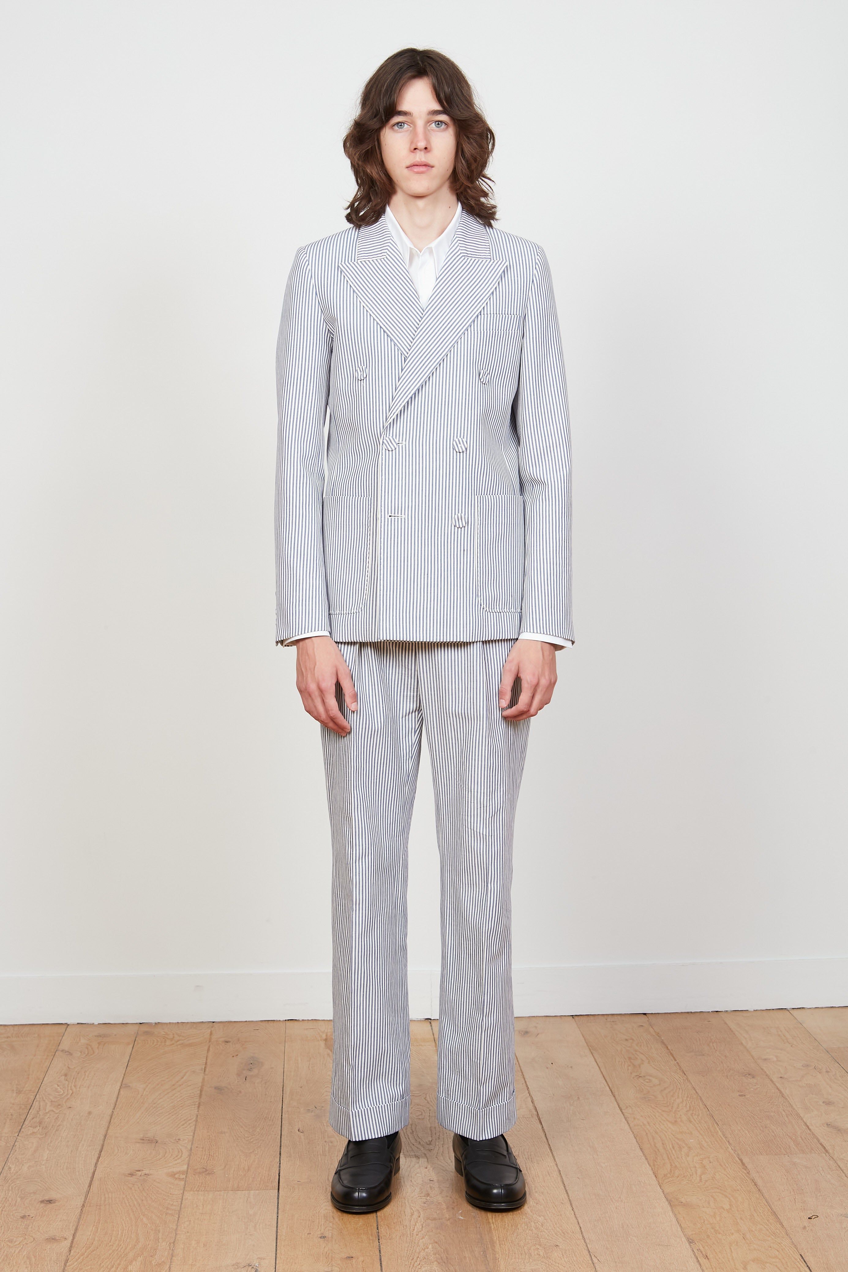 Pantalon en toile de coton rayé sold by Paul & Joe