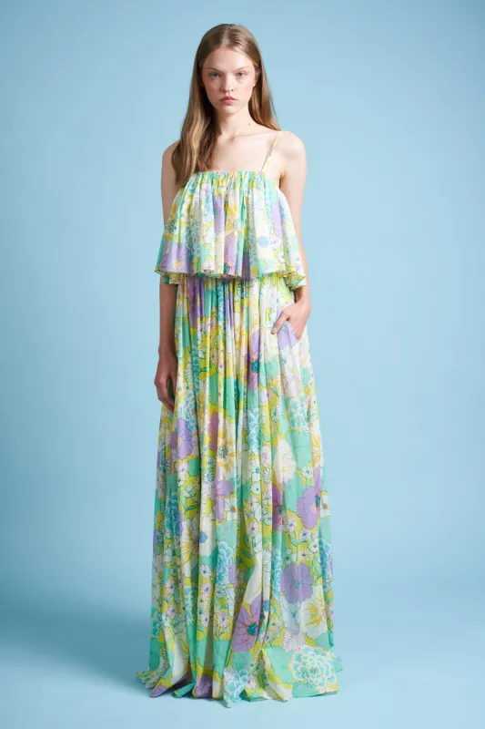 Robe longue en voile de coton imprimé floral sold by Paul & Joe