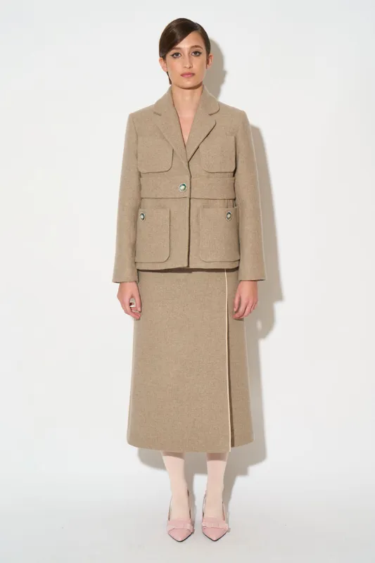 Jupe en laine vierge effet portefeuille sold by Paul & Joe