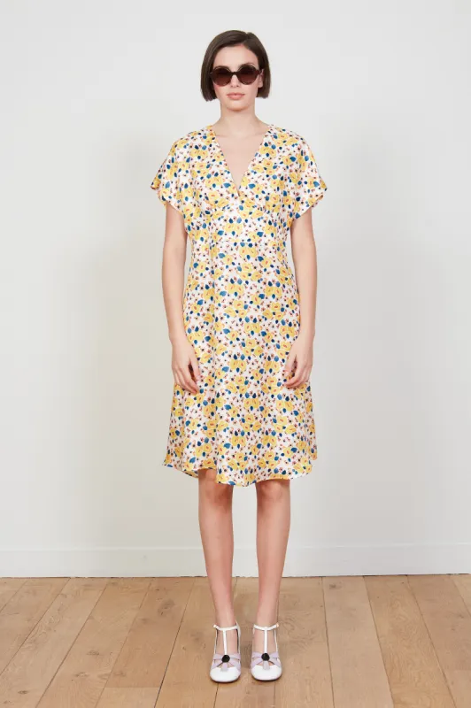 Robe longue à fleurs en satin de soie sold by Paul & Joe