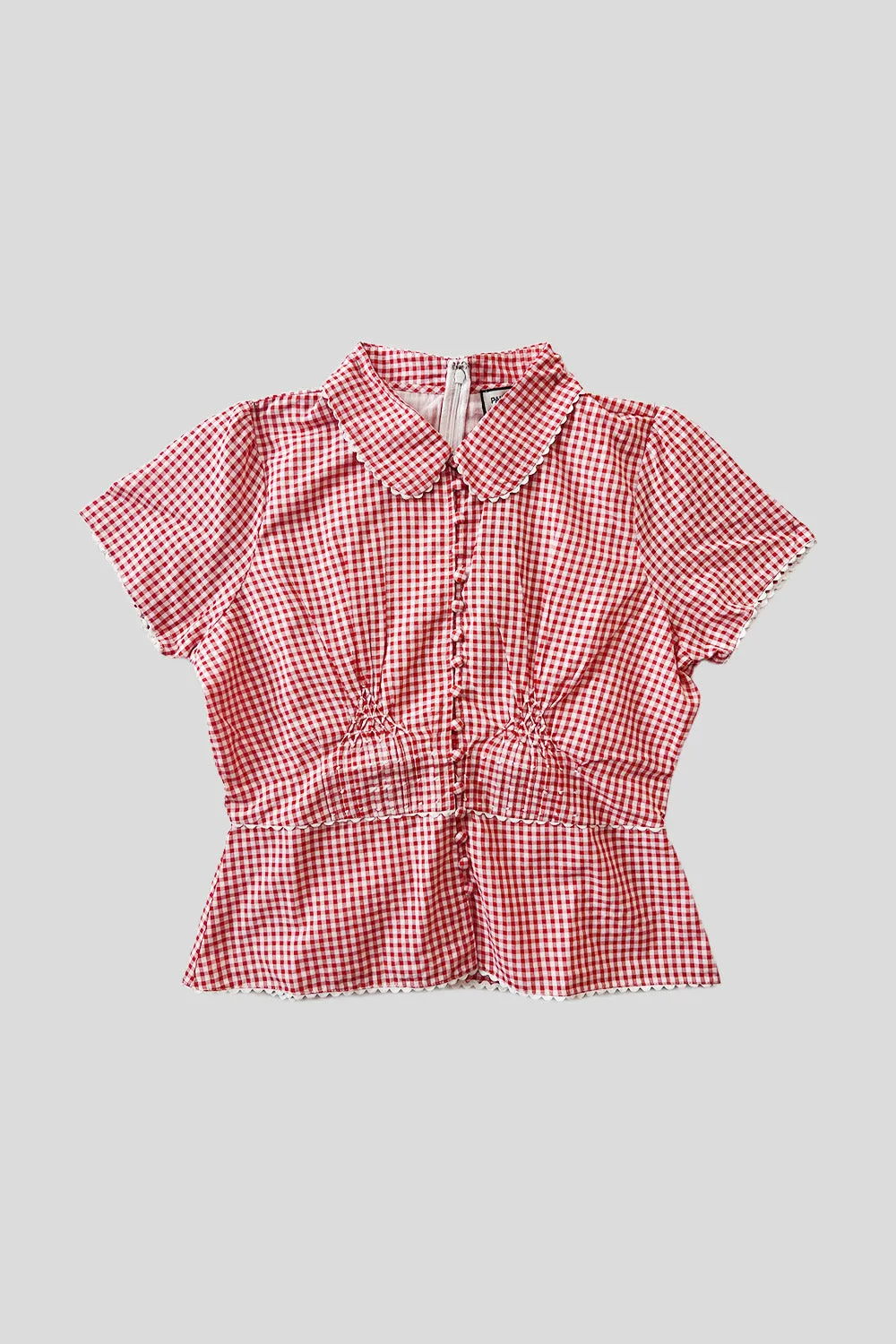 Chemisier crop top en coton au motif vichy sold by Paul & Joe product image thumbnail 4