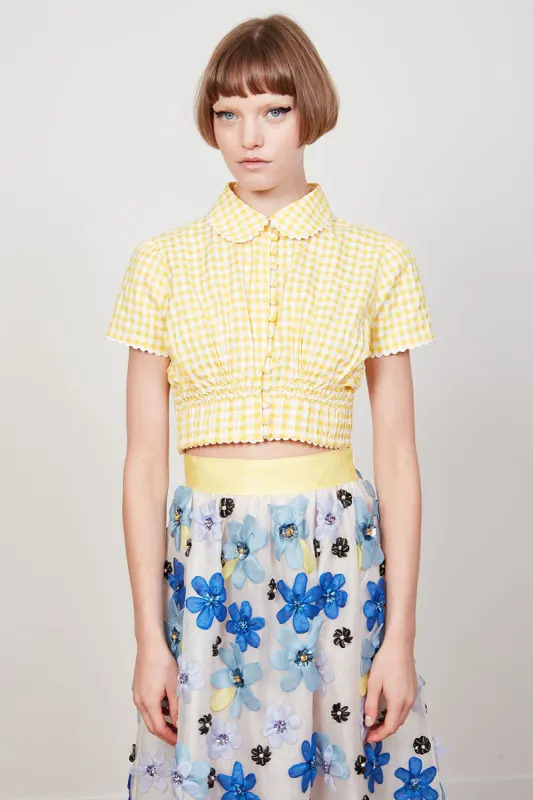 Chemisier crop top en coton au motif vichy sold by Paul & Joe