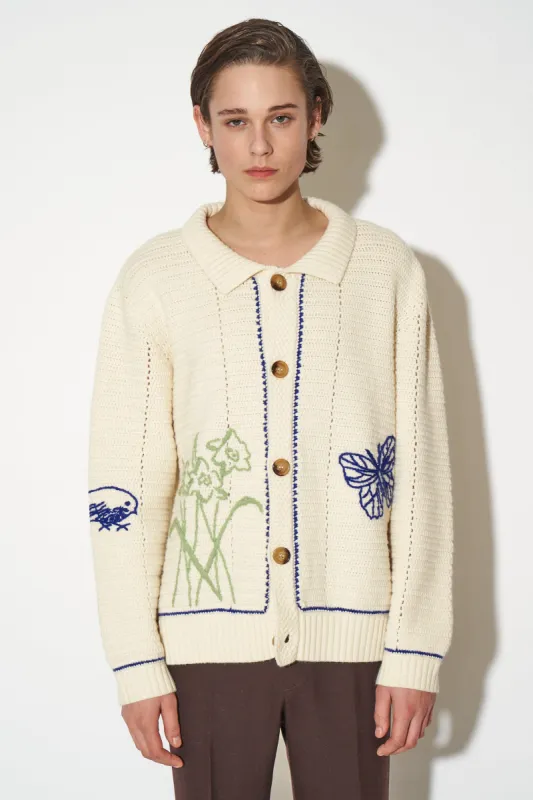 Cardigan crocheté en fil de laine motif floral sold by Paul & Joe