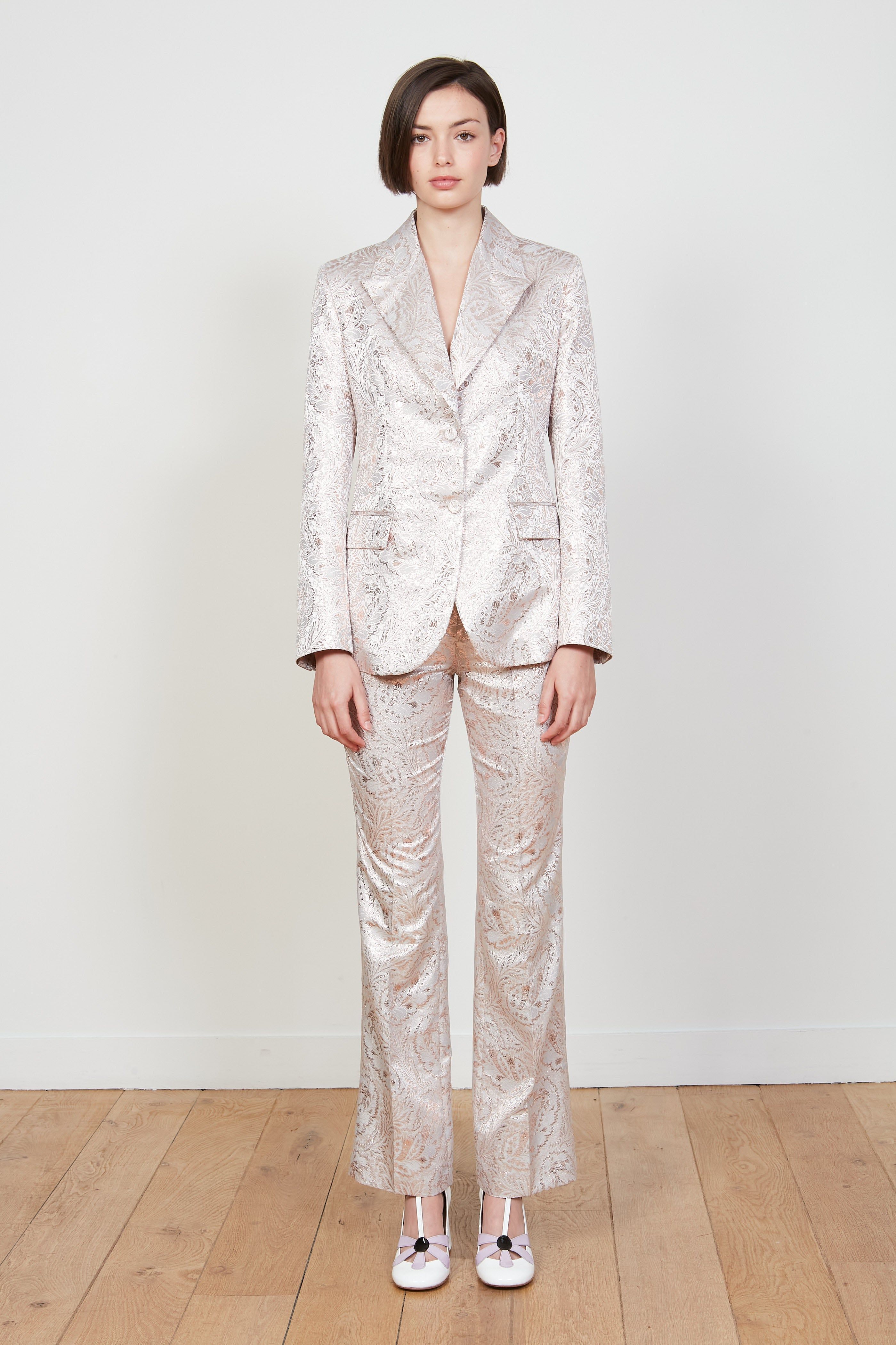 Pantalon évasé en jacquard lamé sold by Paul & Joe