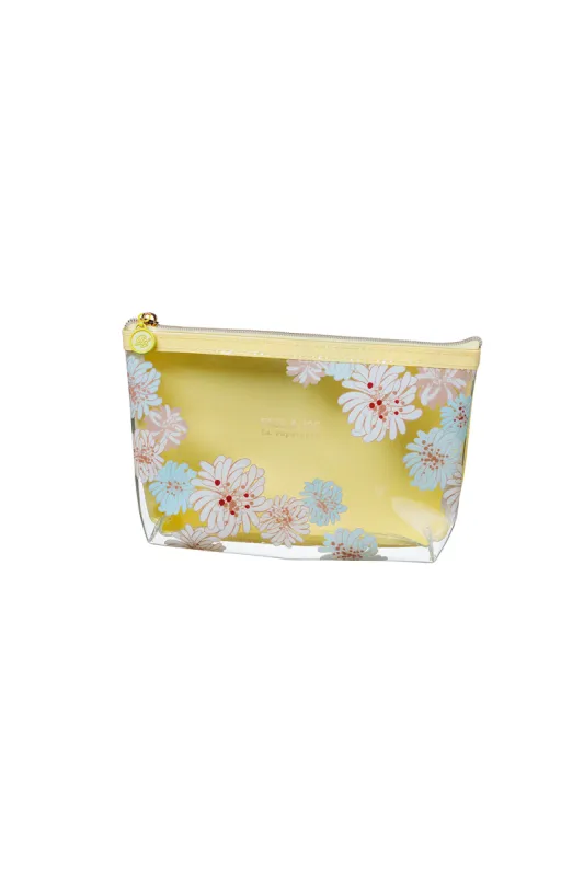Petite pochette transparente jaune motif chrysanthèmes sold by Paul & Joe