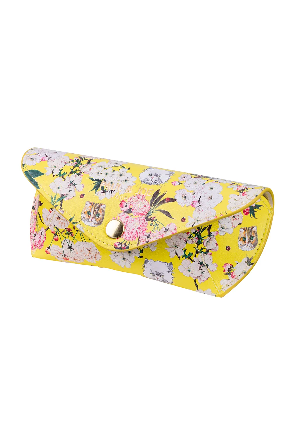 Etui à lunettes jaune avec motifs fleurs et chats sold by Paul & Joe