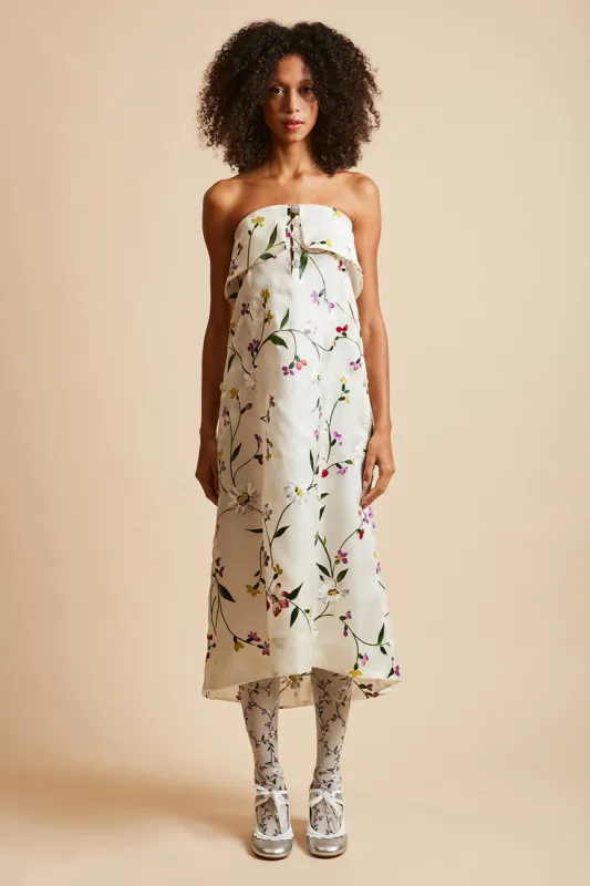 Robe bustier longue en organza de soie imprimée all over sold by Paul & Joe
