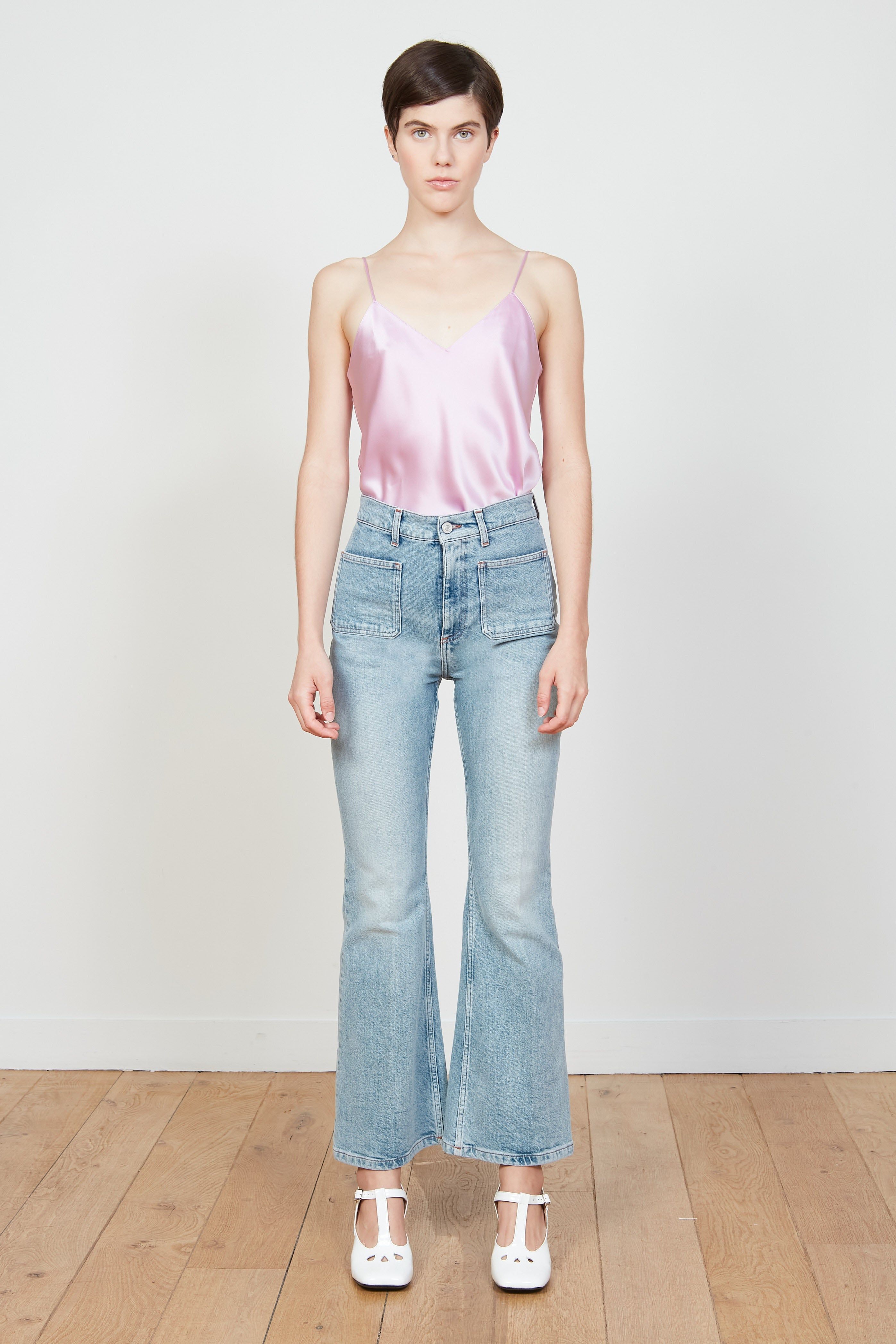 Jean taille haute évasé aux poches plaquées sold by Paul & Joe