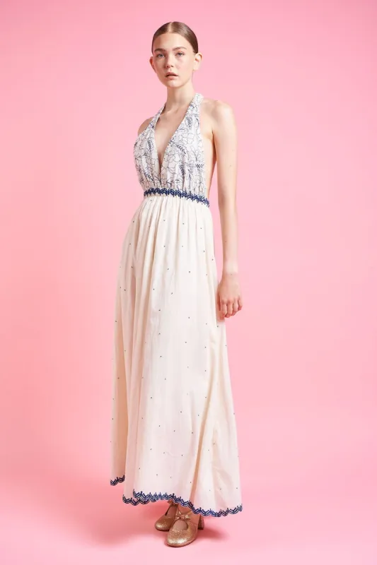 Robe longue dos nu à la taille élastiquée sold by Paul & Joe