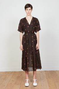 Robe midi en coton brodée de motifs fleuris sold by Paul & Joe