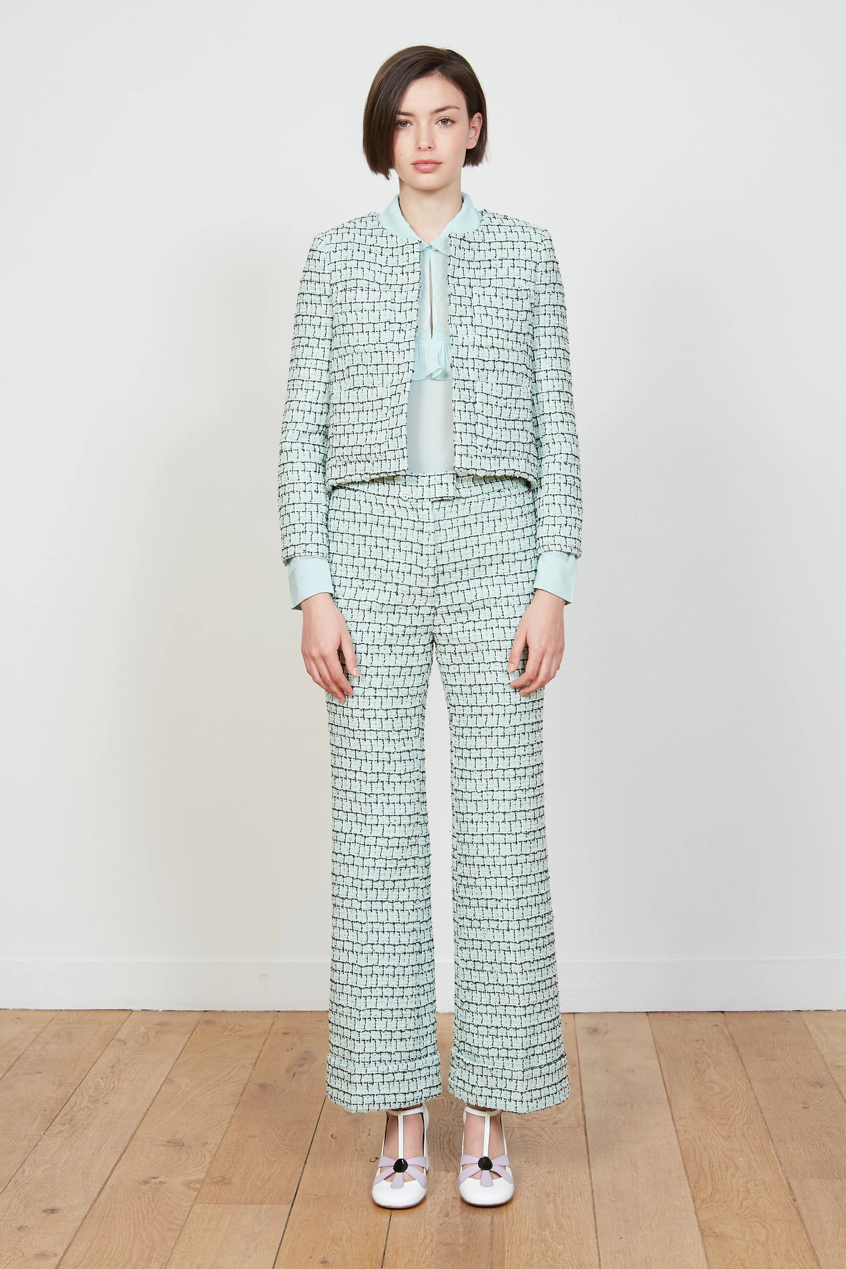 Veste courte en tweed à la coupe droite sold by Paul & Joe