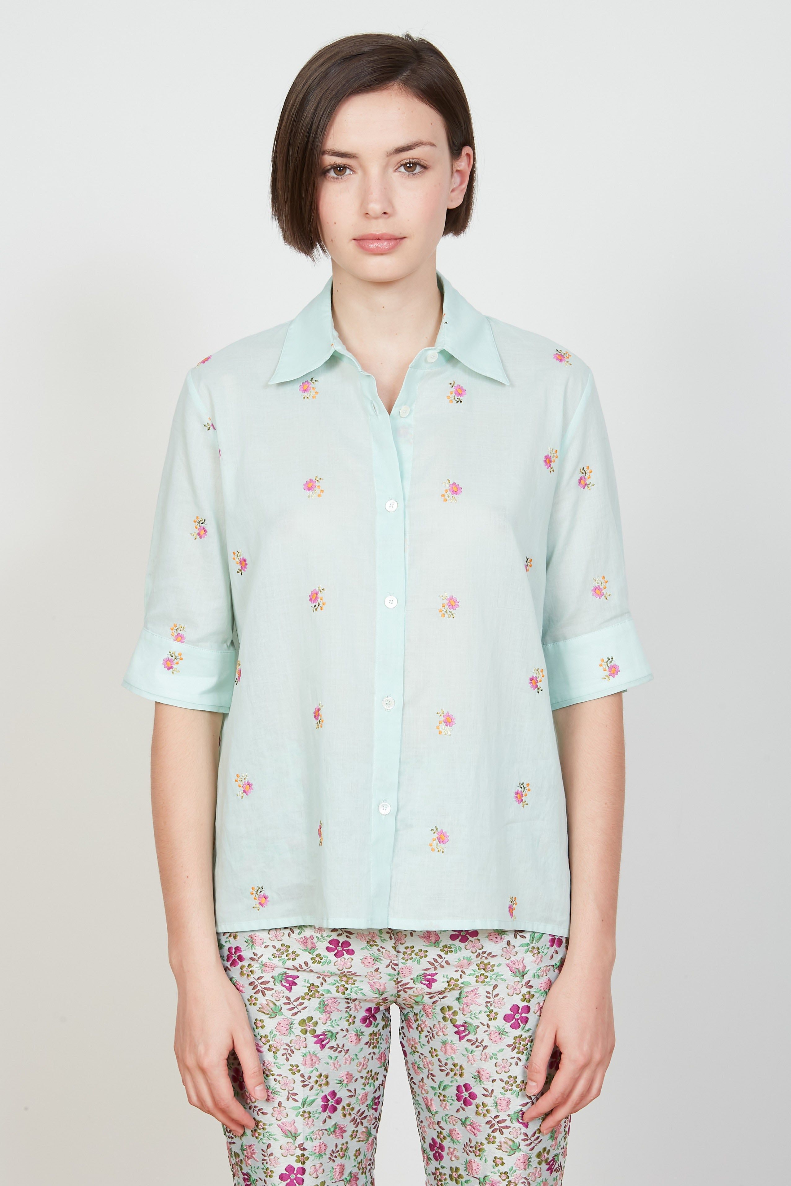 Chemise coupe droite brodée en coton sold by Paul & Joe