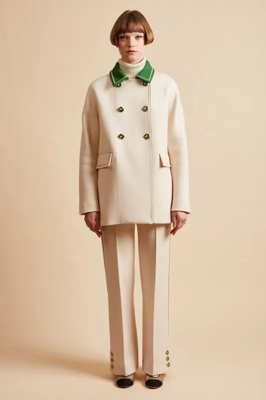 Pantalon droit en laine vierge italienne sold by Paul & Joe