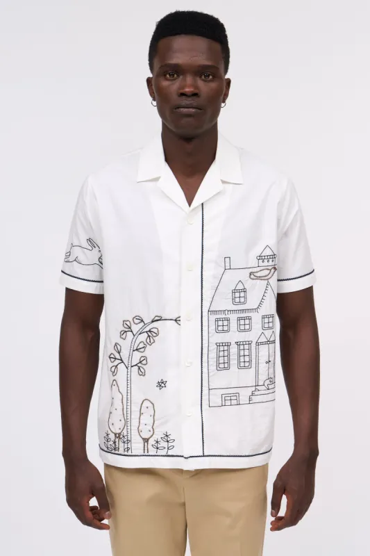 Chemise à manches courtes en popeline de coton brodée sold by Paul & Joe