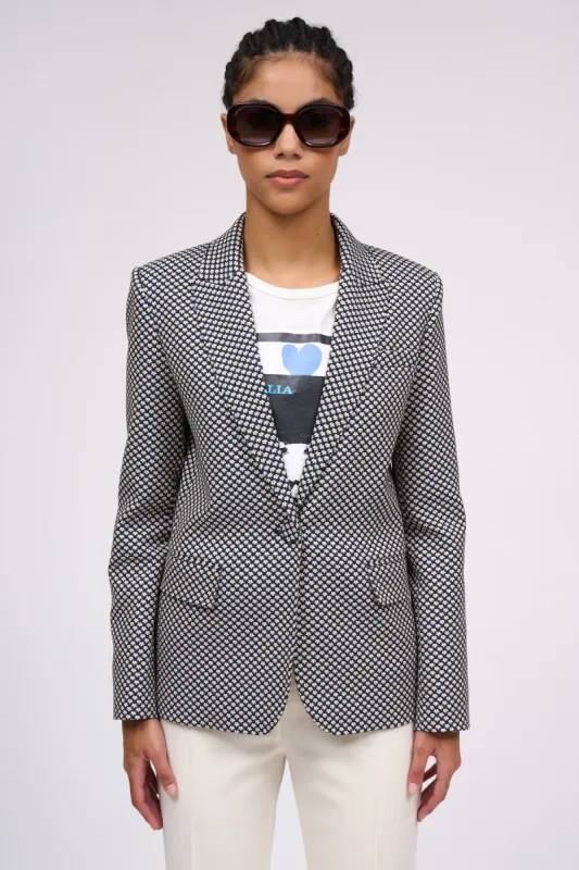 Veste en jacquard floral à simple croisure en laine vierge sold by Paul & Joe