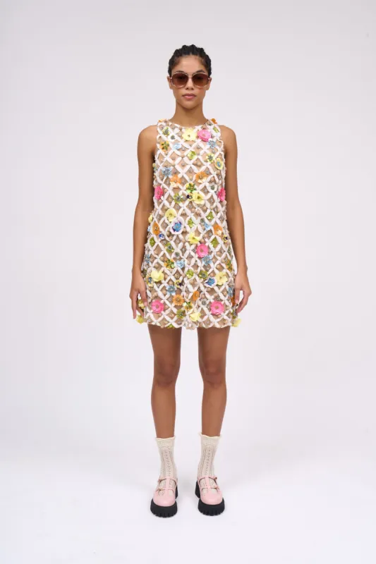 Robe courte en tulle entièrement brodée de strass et sequins sold by Paul & Joe