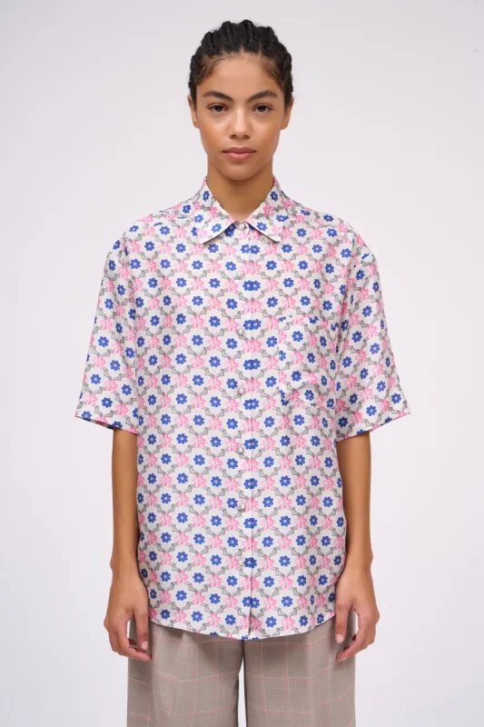 Chemise en soie à manches courtes et coupe droite sold by Paul & Joe